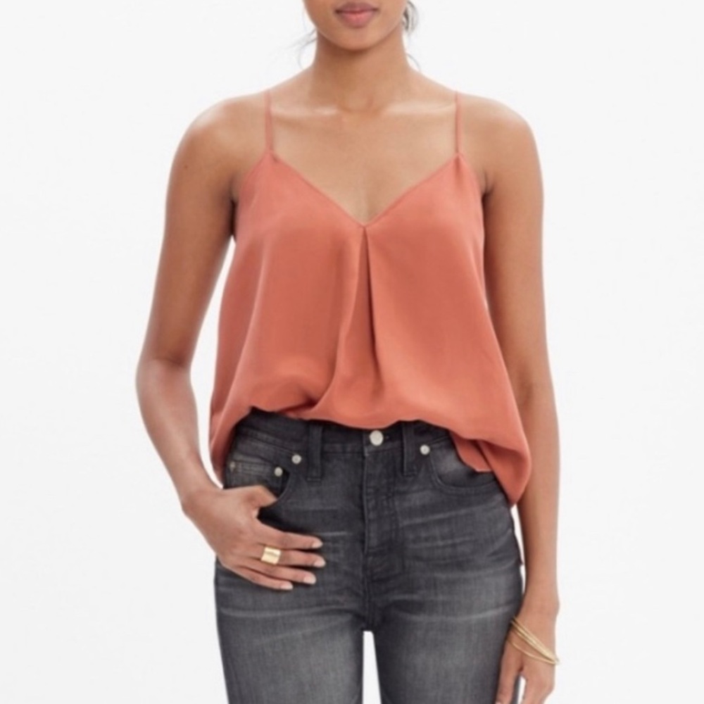 Madewell | 100% Silk Muted Orange Camisole Tank